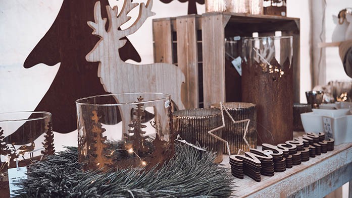 Weihnachtsdeko auf der Winterträume Mechernich